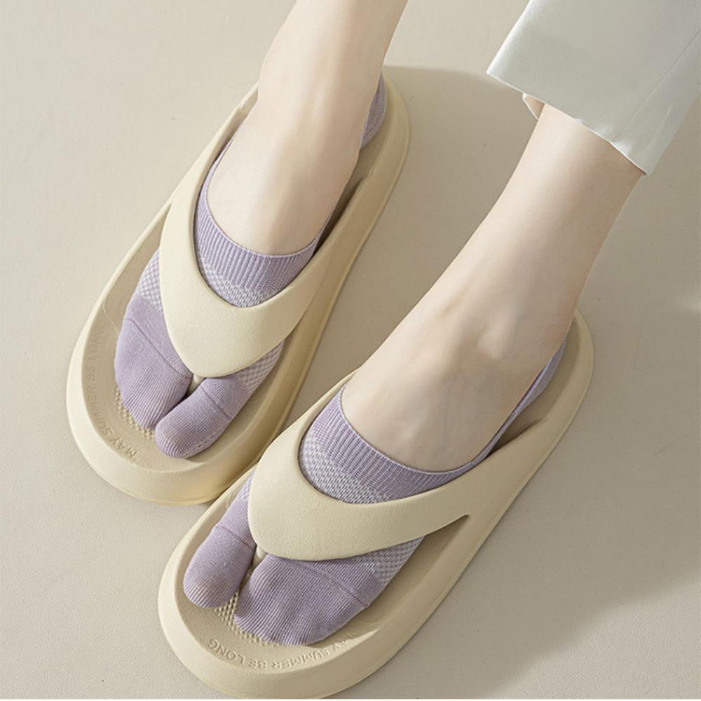 Cotton Invisible Tabi Socks Low Cut Non-slip Two Toe Socks Fashion Separate Toe Boat Socks  Spring