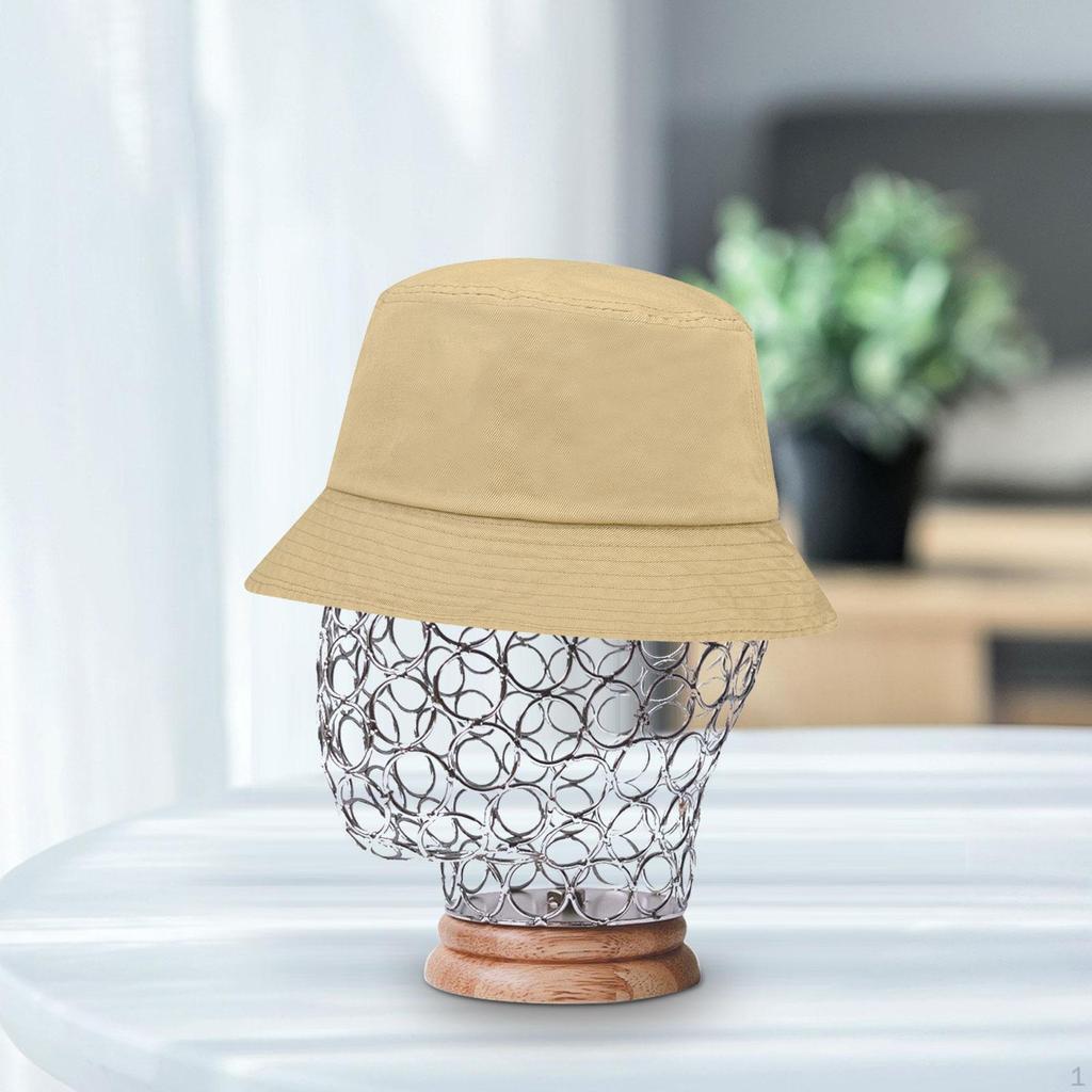 Hat Display Stand, Metal Hollow Mannequin Head with Wooden Base Wig Holder Stand for Caps,