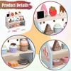 Play Desserts Food Set Pretend Kitchen Toy Education with Wooden Stand Toys Ice