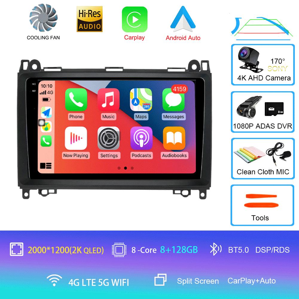 Видеоплеер Android 14 9'' для Mercedes Benz B200 Sprinter W906 W639 AB Class W169 W245 Viano Vito Car Radio Multimedia GPS DVD