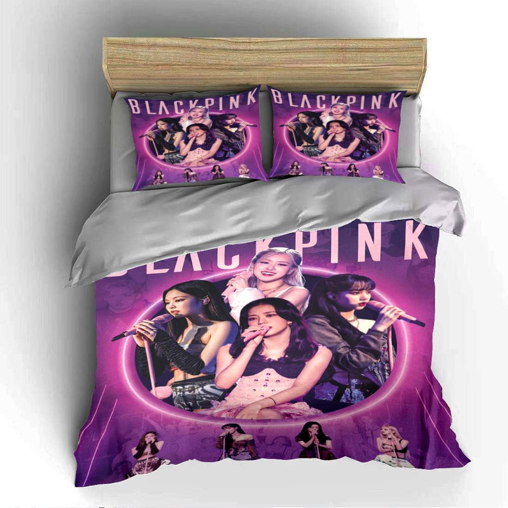 K-Pop Themed Bedding Set in Purple Bedding set (1 duvet cover, 2 pillowcases, duvet not included)