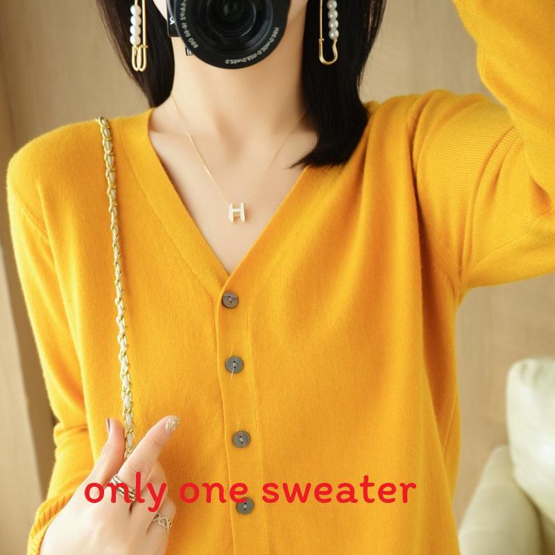 Knit Cardigan For Women With Vneck Long Sleeves Soft Polyester Blend For Casual Wear