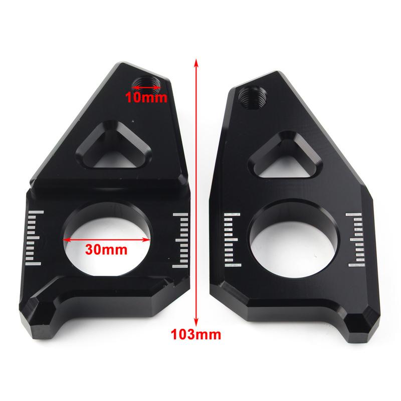 2Pcs Motorbike Aluminum Axle Spindle Chain Adjuster Blocks For Yamaha YZF R1 FZ1 2005-2015 & FZ8 TMAX 530 2012-2015