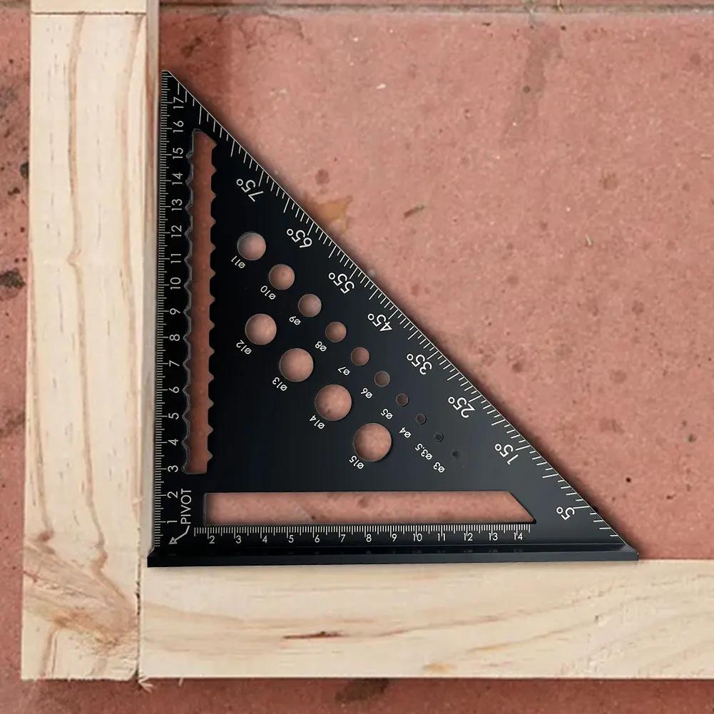 Угловой транспортир 7/12 дюймов, метрическая линейка для измерения треугольников из алюминиевого сплава, линейка для измерения рамы для плотников, инженеров, квадратный инструмент