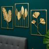 Nordic Wall Decoration Leaf Shape Metal Pendants Creative Wall Hanging Decor  Living Room