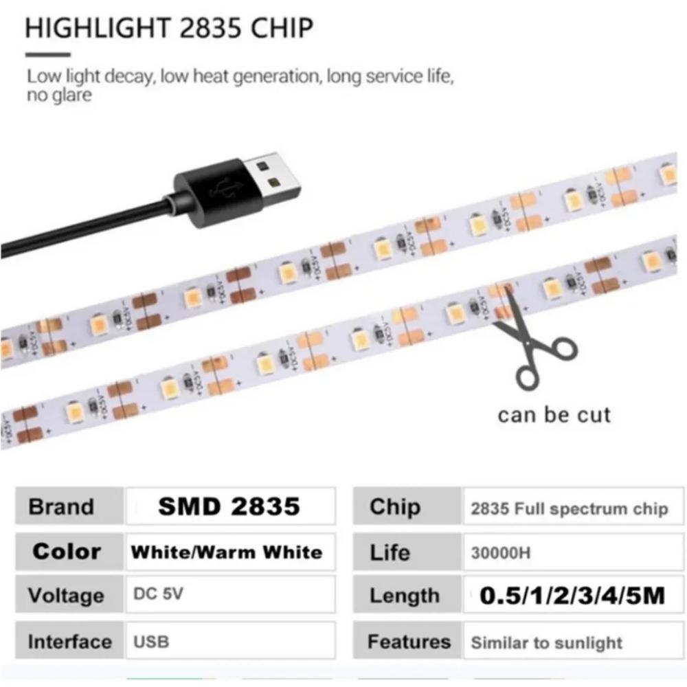 5 В USB светодиодная лента теплая/белая гибкая лампа рождественские украшения для подсветки телевизора освещение «сделай сам» спальни, шкафы, кухни