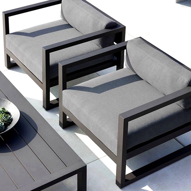 Outdoor Aluminum & Wrought Iron Sofa Set - Sunproof & Waterproof for Balcony, Garden, Courtyard