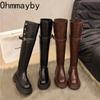 Winter Women Over-the-knee Boots Fashion Nightclub Slip On Long Booties Platform Heels Ladies Shoes
