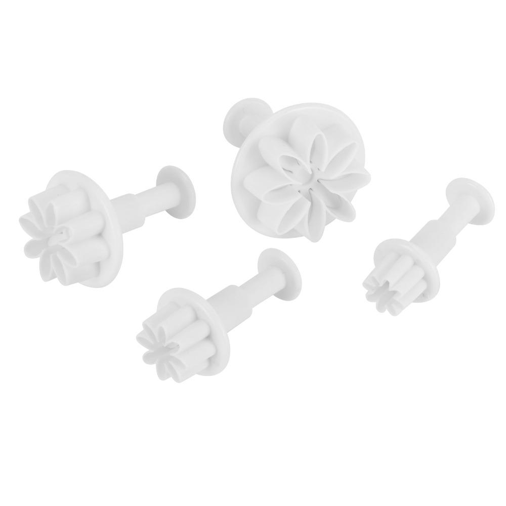 8pcs Daisy Pattern Cookie Cutter PP Flower Plunger Cutter Cute Biscuit Cutter Mold Summer Baking
