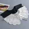 Korean Style Lace Embroidery Fake Collars Woman Lapel Blouse Tops Detachable Collar Small Shawl False Collar Dress Decorative