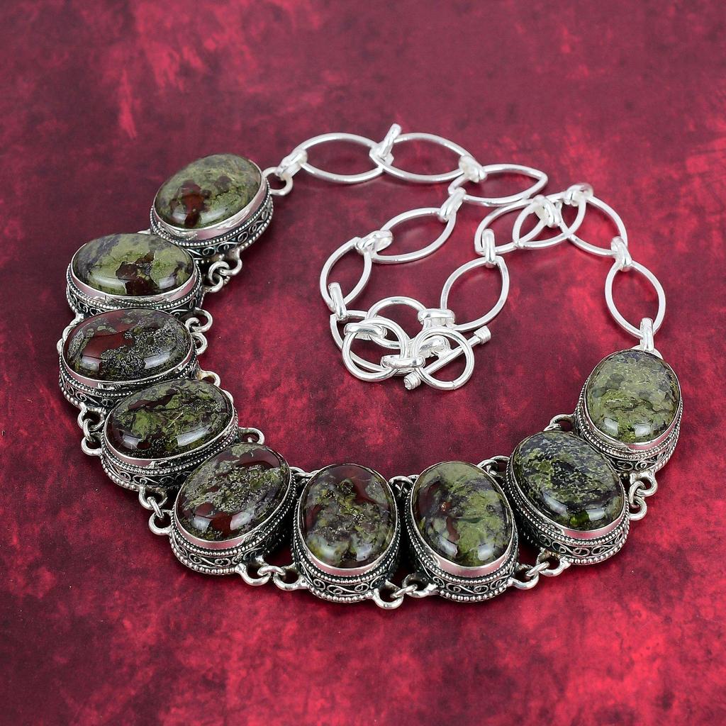 Dragon Blood Jasper Necklace, Natural Gemstone 925 Solid Sterling Silver Necklace, Handmade Jewelry, Anniversary And Birthday Gift For Her