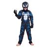 Kids Venom Muscle Costume Set with Mask & Gloves, Anti-Hero, Lycra, 3-4 Years Size 110, Blue/White