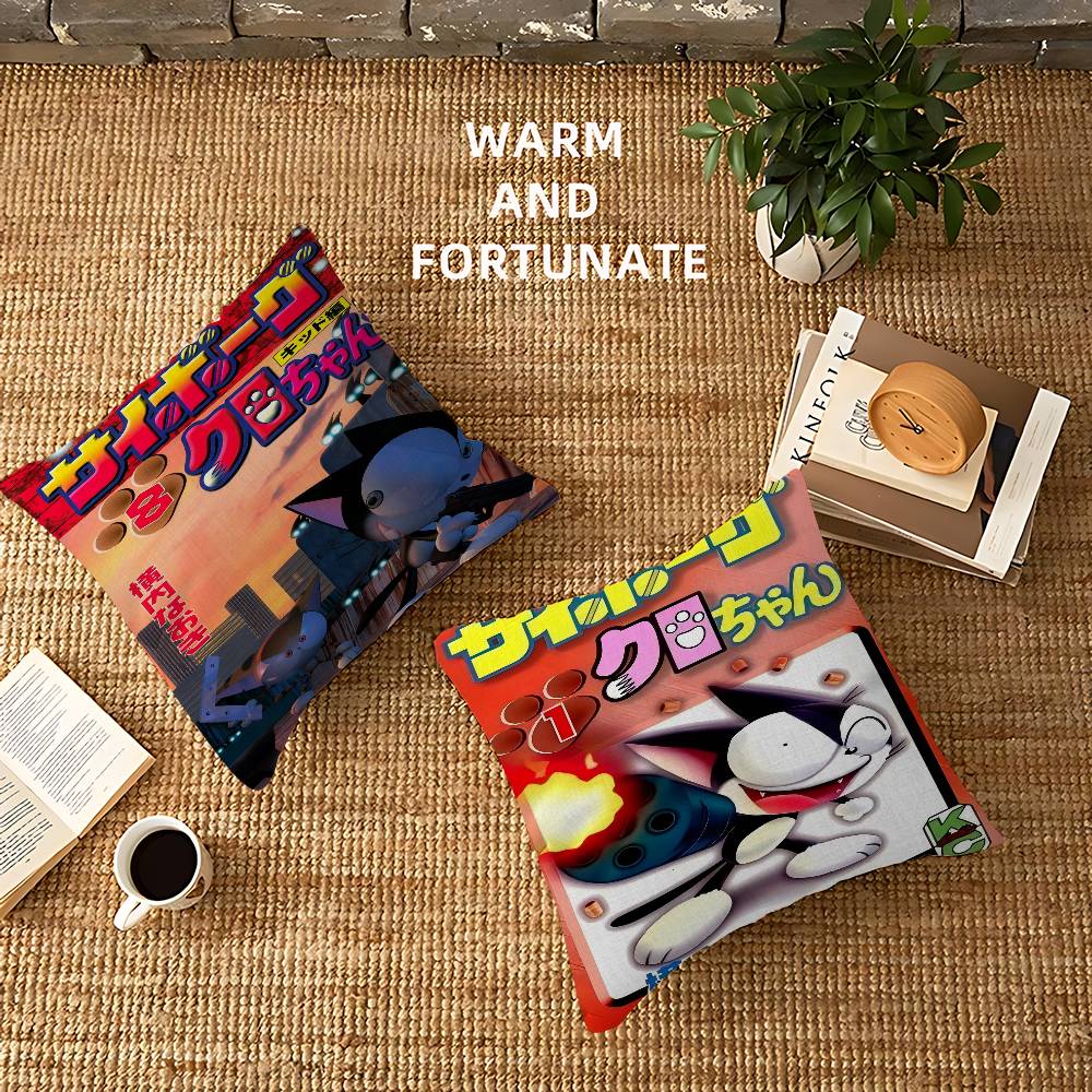 Anime Cyborg Kuro-chan Personalized Pillow Dust Cover Bedroom Kids Party Decoration Pillowcase Birthday Children Gift