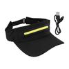 Sun Visor Hat with LED Light Breathable Enhanced Safety Hollow Top Sports Cap for Outdoor Running
