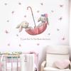 Watercolor Cartoon Bunny Wall Stickers Baby Nursery Wall Decals for Kids Room Living Room Bedroom Home Decor Rabbit Stickers PVC