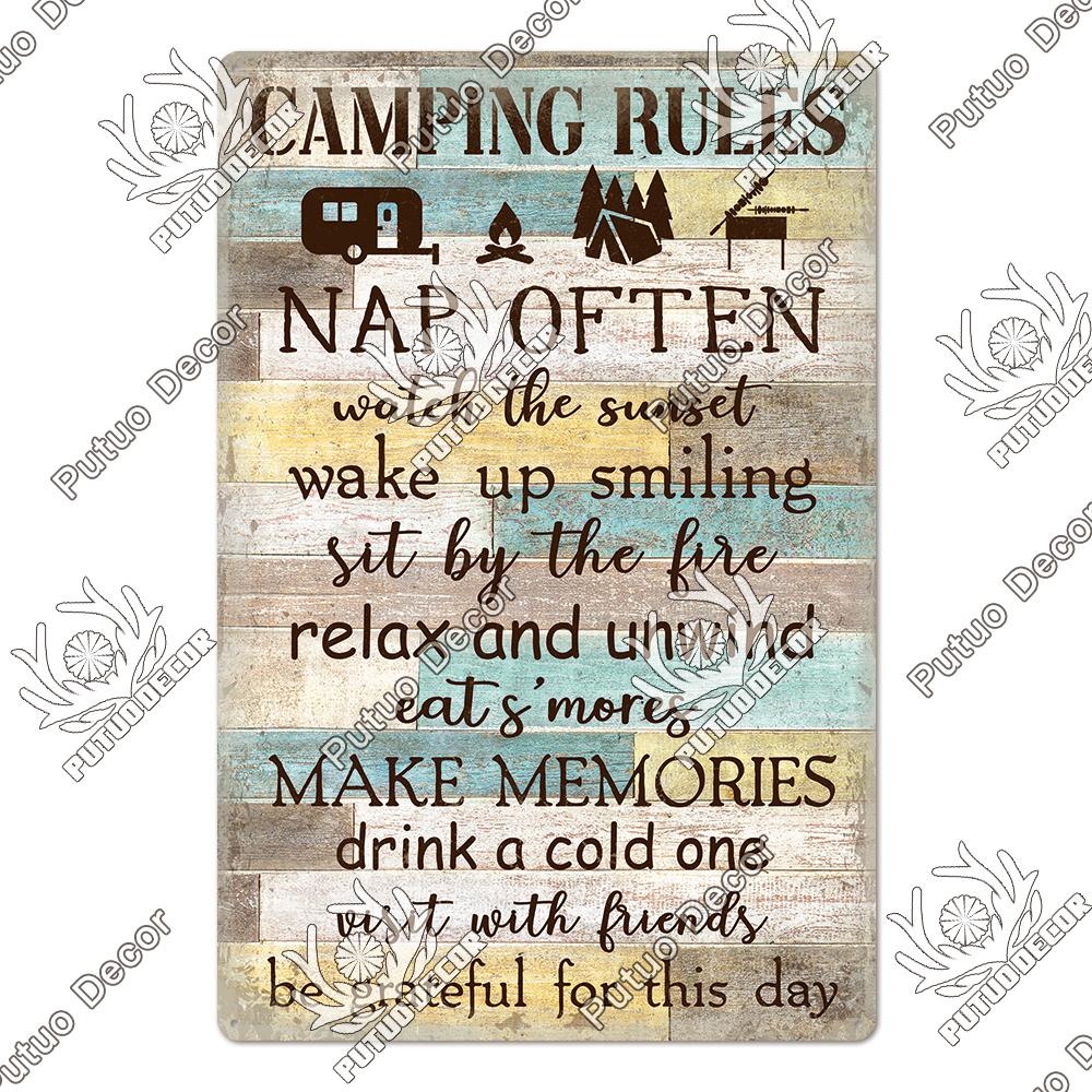 Decor Camping Tin Sign Vintage Plaque Metal Plate Retro Posters Wall Art Decor for Trip Car Home Living Room Unique Gift