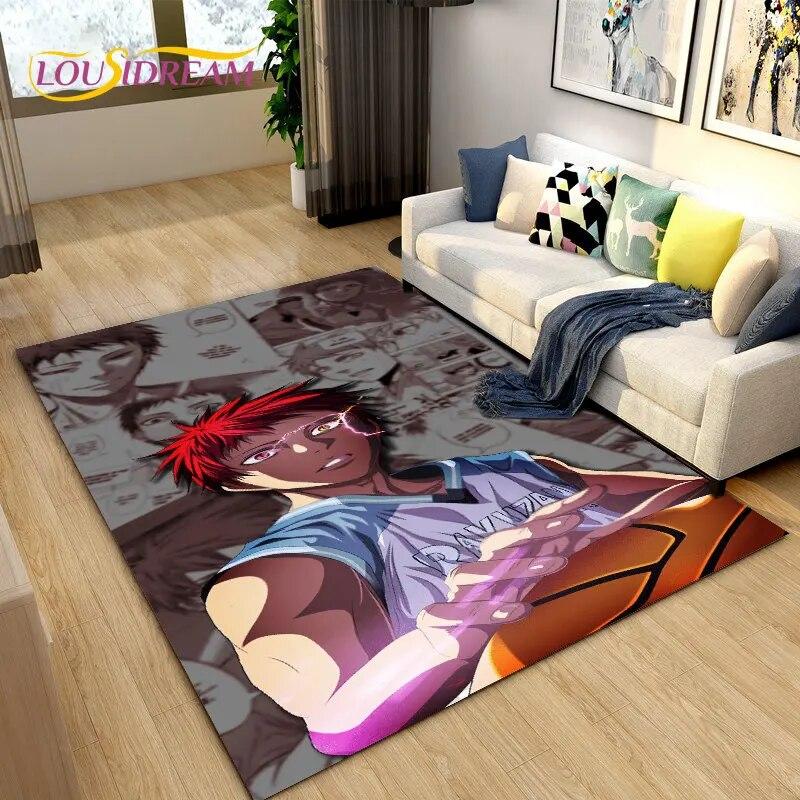Баскетбольный коврик Куроко с героями мультфильмов, ковер для гостиной, спальни, дивана, коврик для украшения, детский нескользящий напольный коврик