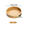 Round Storage Tray, Multiple Sizes with Metal Handles, Perfect for Food Drinks Coffee Tea, Cake, Cheese, Bread, Etc., Kitchen
