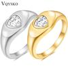 VQYSKO блестящее кольцо с цирконием и кристаллами в форме сердца, эффектное минималистическое кольцо для современных подарков подружке невесты, подарок на годовщину для женщин