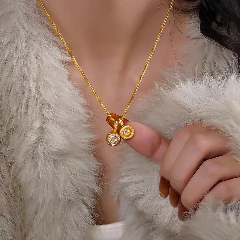 Women's Gold Heart-Shaped Cookie Pendant | Vine-wrapped with Glow-in-the-dark Shell, Mystical for Events