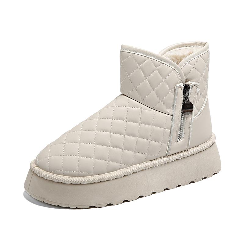 Модные хлопковые туфли для женщин, зимняя новая стильная верхняя одежда, дополнительный бархат, утолщенная теплая обувь, толстая подошва, увеличивающая высоту зимних сапог