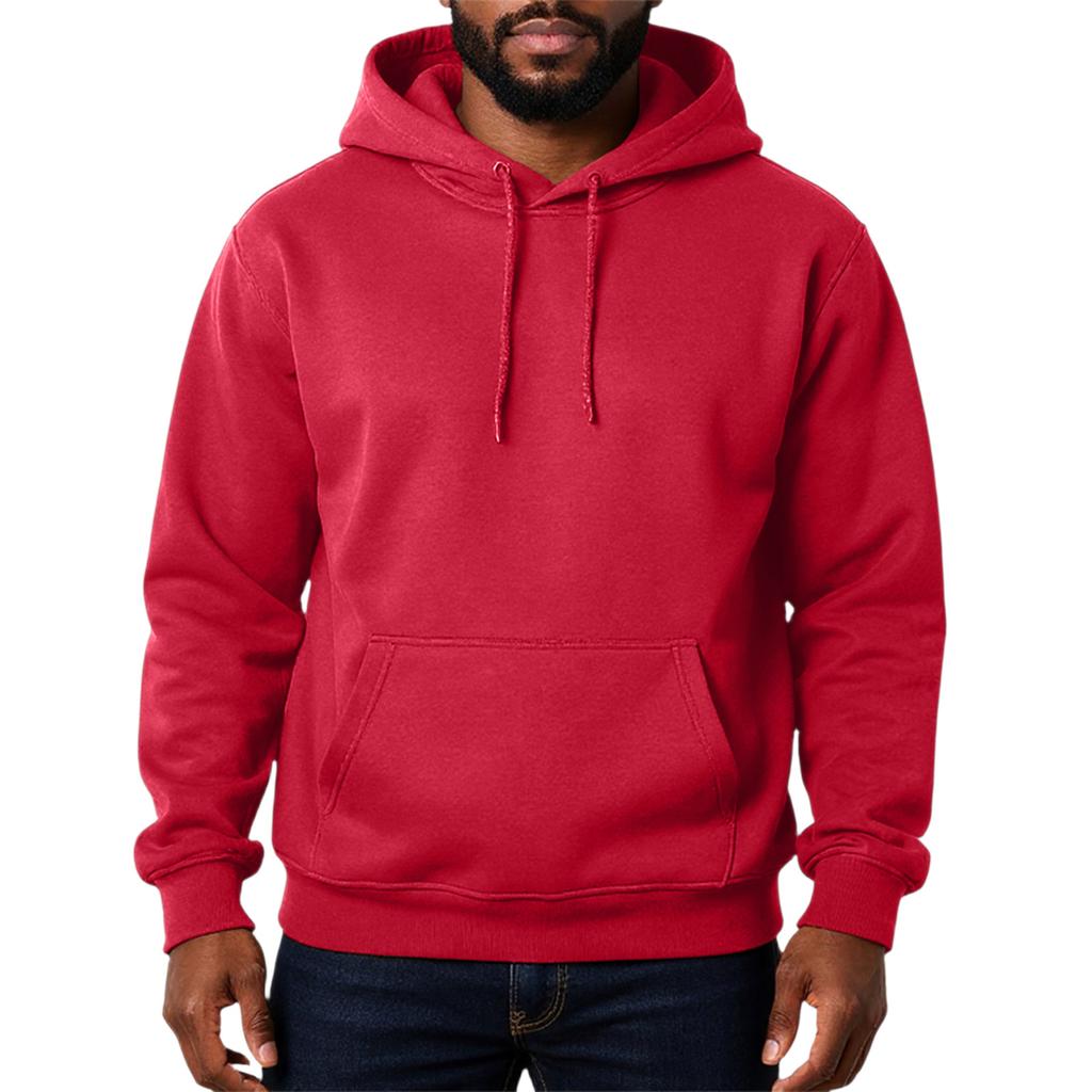Men's Solid Color Adding Fleece Loose Hooded Hood Hoodie