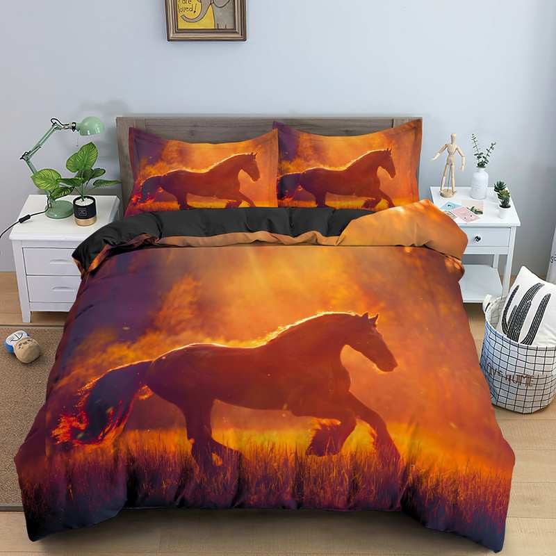 Комплект домашнего текстиля из трех предметов: простыня, комплект с 3D цифровой печатью, пододеяльник, простыня