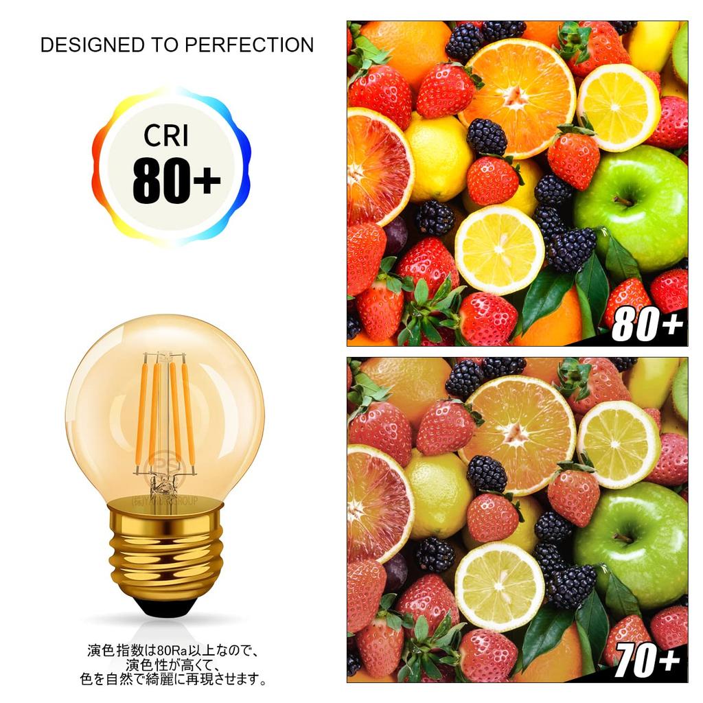 LVWIT E26 Base LED Filament Bulbs, 36W Equivalent, 420lm, Chandelier Bulbs, 2400K Brown, G45 Mini Edison Bulbs, Retro Style, PSE Compatible,