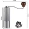 Manual Coffee Grinder With CNC Precision Steel Burr Aluminum Body Portable Hand-Crank Home Use