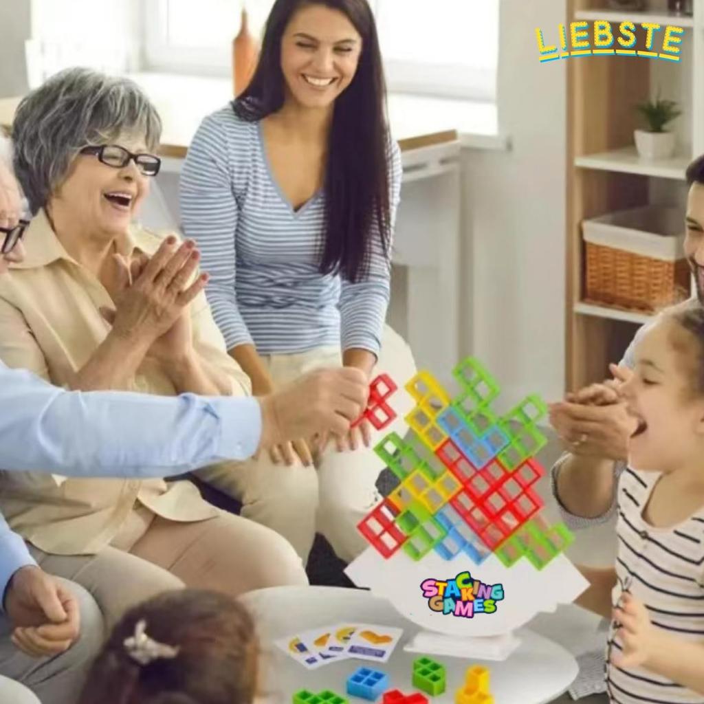 Лучшая семейная игра Tetris Tower Balance Game 64 шт. Обучающая головоломка для детей от 6 лет и старше Рождественский подарок для одного игрока и нескольких игроков