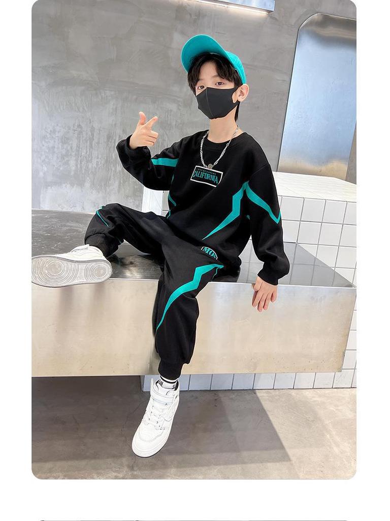 2025 Осенний спортивный костюм для мальчиков: Модный свитер для детей среднего и старшего возраста