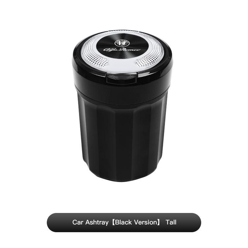 Car Portable Ashtray Cup one Touch Open Style LED Stainless steel plastic For Alfa Romeo Giulia 156 147 GT 4C 159 166 Accessorie