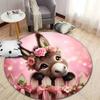 Charming Donkey with Flowers Kids' Playroom Rug round carpet for home sofa bedroom, gift