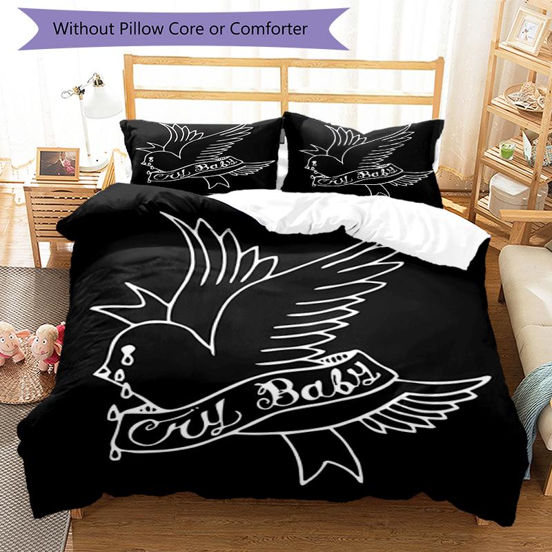 3pcs Lil Peep1 pattern bedding set duvet cover set includes duvet cover &pillowcases, perfect all season bedroom decoration & gift