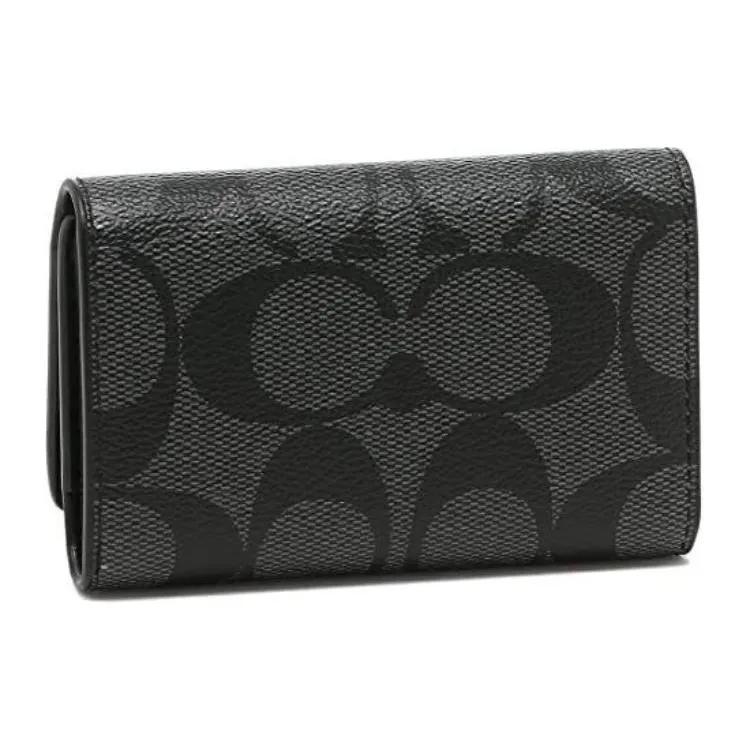 COACH Key Case PVC Key Pouch Women's Black (Unisex) Key Pouches 78675 QBO4G