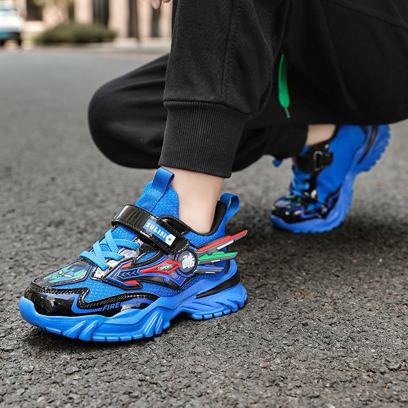 Модная детская спортивная обувь для мальчиков, осенние дышащие кроссовки, легкие кроссовки для бега в школе, повседневная летняя обувь для ходьбы