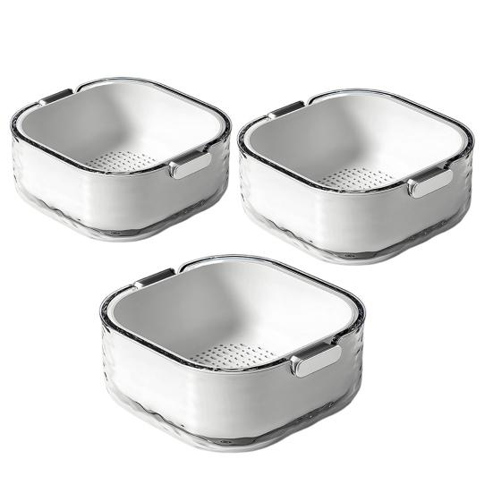 3 шт./набор Кухонный дуршлаг Миска Складываемая корзина для слива Дуршлаги для еды Многослойная корзина для мытья овощей для фруктов Спагетти