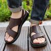 FashionClassic Brand Men's Leather Casual Shoes Hollowed Out Summer Sandals Soft Sole Comfortable Men's Flat Shoes Free Delivery