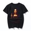 Salvator Mundi Leonardo Da Vinci Portrait Of Man Top Design Arrival Round Neck Tees And Unisex T-shirts