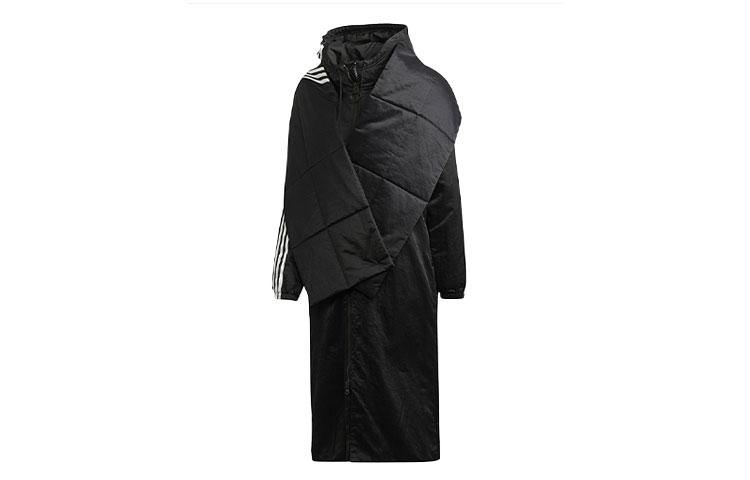 adidas Оригинальные пуховики Женские Черный с капюшоном Умеренный Парка Пуховик EC0936