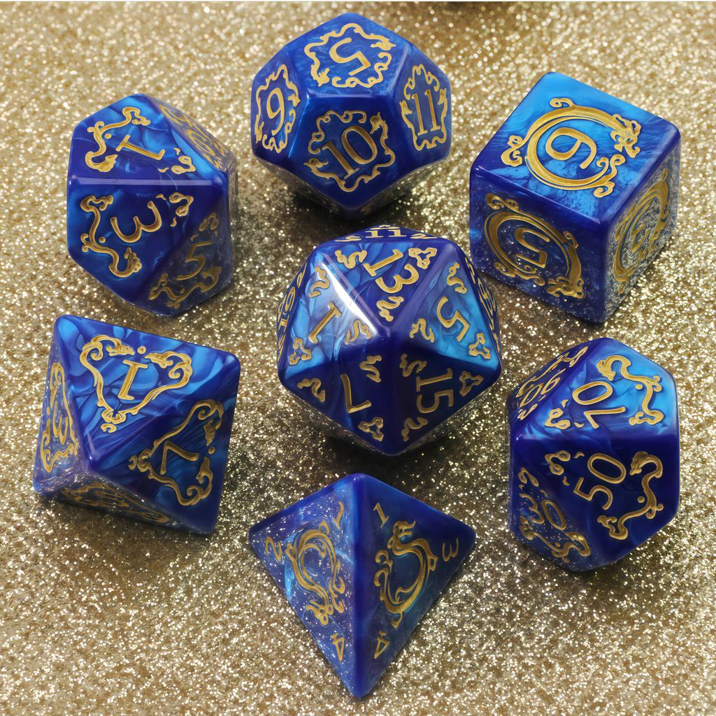 Набор игральных костей DND из 7 многогранных игральных костей с рисунком дракона для ролевой настольной игры D&D RPG