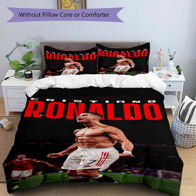Постельное белье Ronaldo's Legacy Soccer, Дышащий пододеяльник с наволочками, Мягкое постельное белье для спальни, Домашний декор, Идеальный подарок на праздник, День рождения