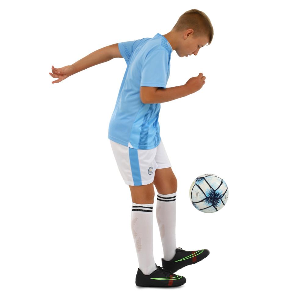 Kid's soccer football uniform jersey and shorts Manchester City CO-7184