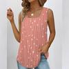 Summer Women Polka Dot Sleeveless T-Shirt Square Neck Loose Vest Ladies Tops
