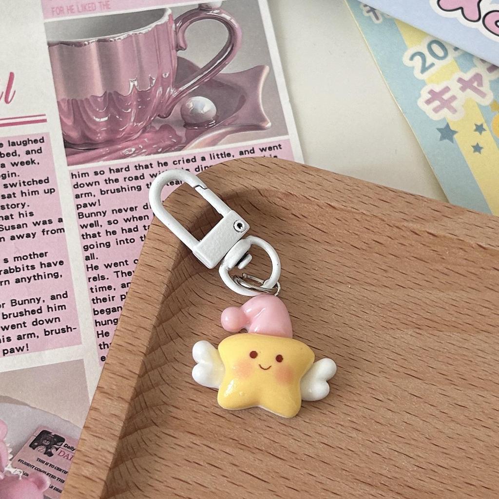 Брелок «Крылья ангела»: Милая мультяшная подвеска в виде пятиконечной звезды - Идеально подходит для лучших друзей или пар