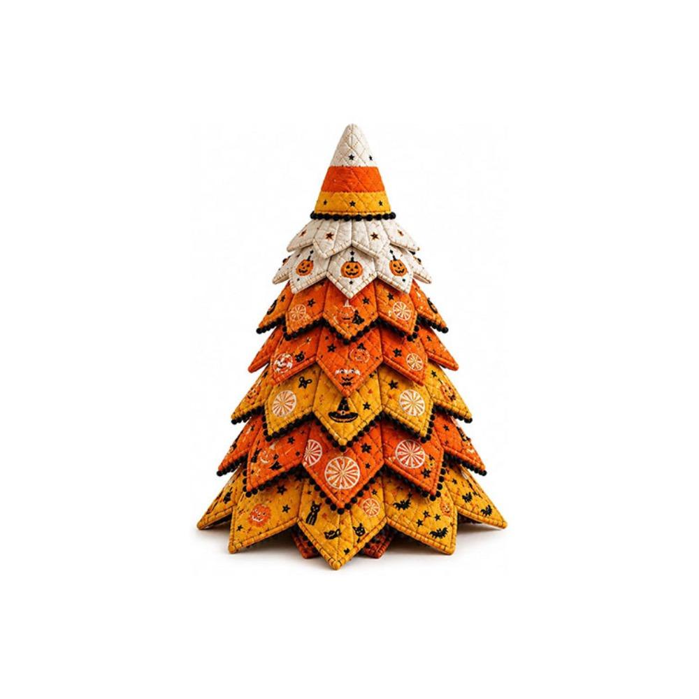 Pumpkin Ghost Quilted Christmas Tree Kit Black Cat Spider Hand Sewing Festival Tree  Fall Harvest