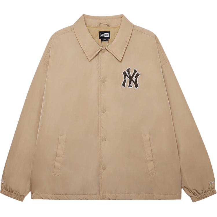 New Era FW24 MLB Винтажная Академическая Клубная Серия Свободный Покрой На Пуговицах Теплая Хлопковая Куртка с Длинным Рукавом Унисекс Куртки Хаки 14385114