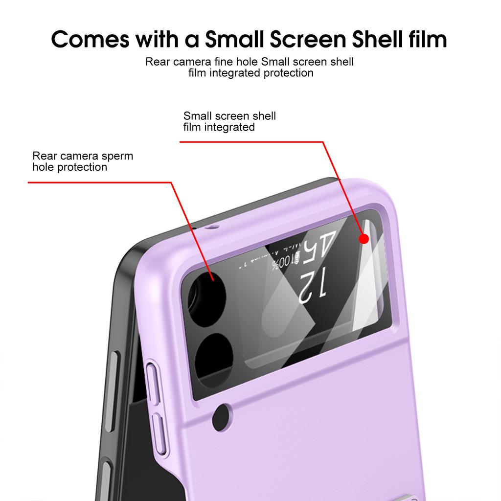 Ультратонкий матовый чехол-сумочка с ремешком на запястье для Samsung Galaxy Z Flip 3, противоударный чехол с небольшой стеклянной пленкой для Flip3