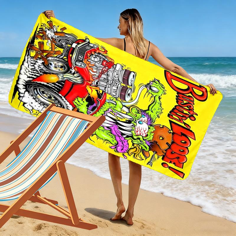 Hoodoo Gurus: Stage beach towel Outdoor camping beach swim Absorbent bath towel seaside Travel and vacation towels beach Comfort printing