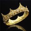 Baroque Queen King Tiara Crown for Bridal Wedding Hair Jewelry Crystal Diadem Prom Headpiece Big Gold Tiaras and Crowns Bride